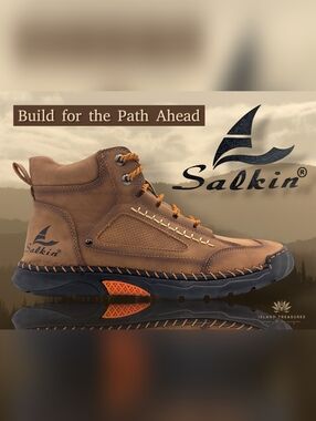 Salkin Genuine Leather High-Top Boots Sz Men 9|Women 10.5 Rope-Lace Comfort Sole